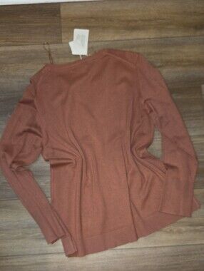 Rust V-Neck Long Sleeve Sweater